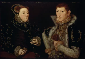 Lady Mary Nevill e suo figlio Gregory Fiennes, 1559